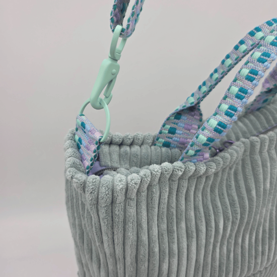 Große Umhängetasche "Ich fühl mich DISCO"  Grau - Breitcord